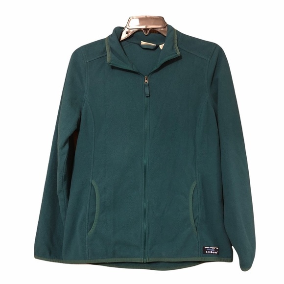 L.L. Bean Full Zip Fleece Jacket Dark Teal M - Picture 1 of 5